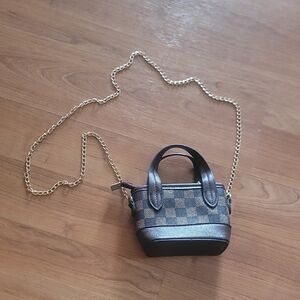 Checkered KIDS Mini Handbag with Chain Strap
